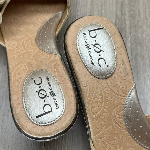 b.o.c. Tan and Brown Floral Wedge Sandals - Picture 10 of 12